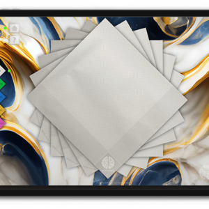 NapSpark - All 5 Napkin Colors on Azure Bloom Backdrop